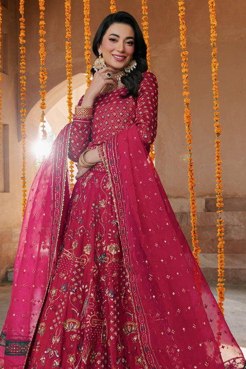 NAQSHI Nageen embroidered organza dupatta draped to showcase heavy pallu border with applique, mini motif spray and multi‑tone embroidered trims